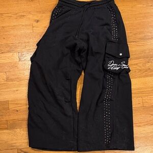 Darc Sport Black Women's Track Pants with Studded Detail
